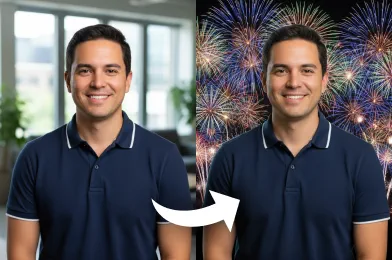 Add Fireworks to photo with AI